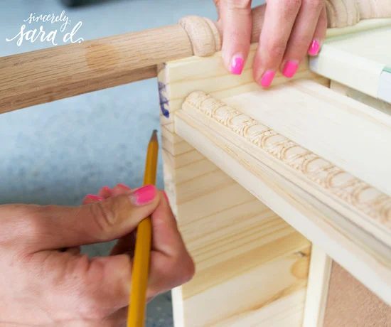 Use corner guard pieces to add turned legs to an IKEA dresser, Sincerely Sara D on @Bekob