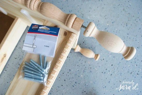 Handmade inexpensive dresser legs using stair balusters, Sincerely Sara D on @Bekob