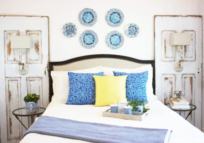Creative ways to use old doors in home decor, bedside lighting, by direct Nature Decor featured on @Bekob