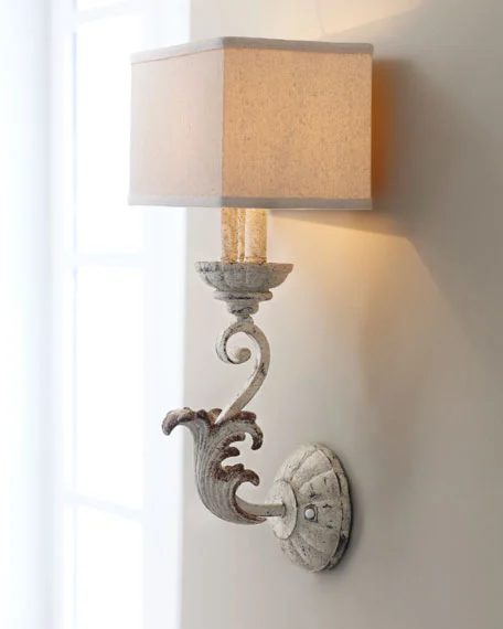 Wall sconce and vintage doors make memorable bedside lighting, by direct Nature Decor featured on @Bekob