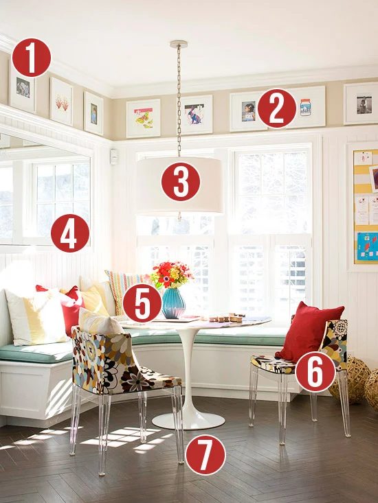 7 Tips for a Corner Banquette and Art Gallery from Bekob.com #getthislook