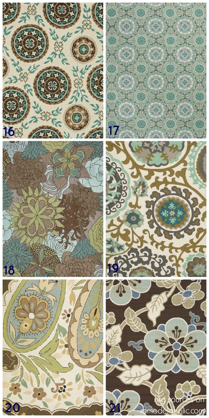 Top picks for green and blue area rugs, patterned, paisley, striped, floral. Great picks! @Bekob