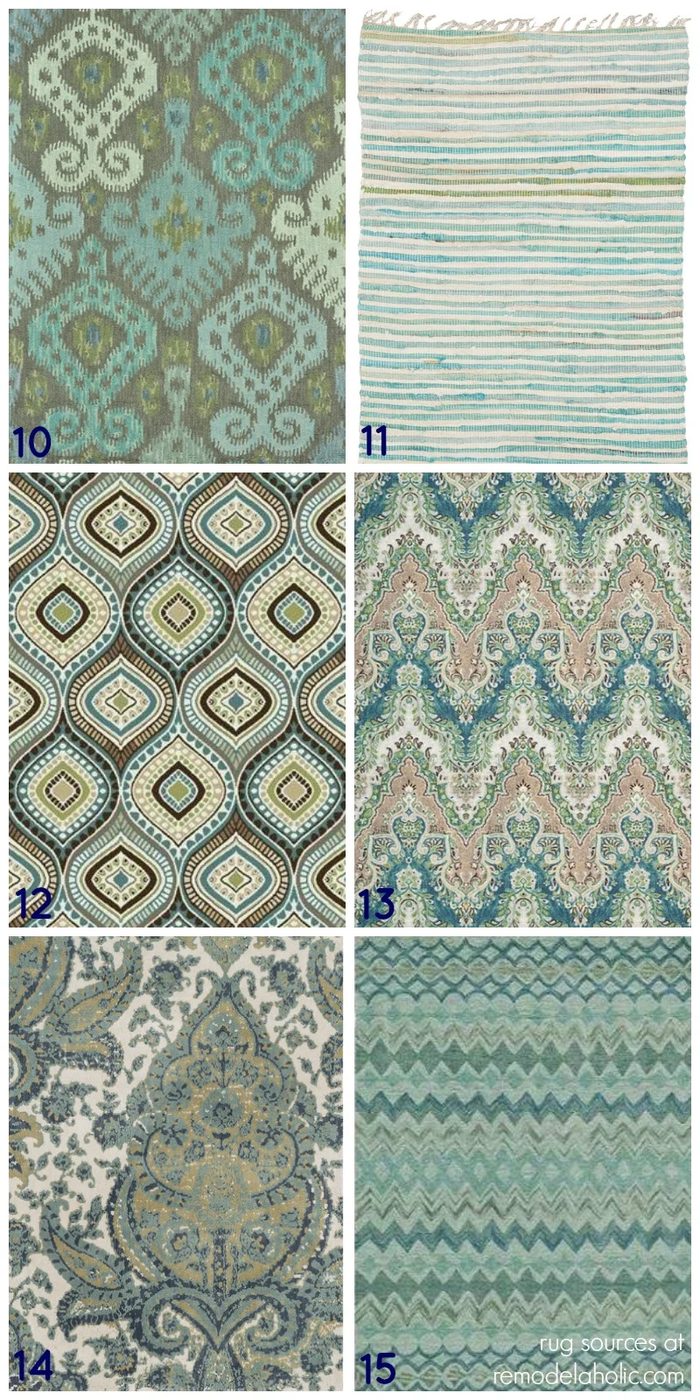 Top picks for green and blue area rugs, patterned, paisley, striped, floral. Great picks! @Bekob