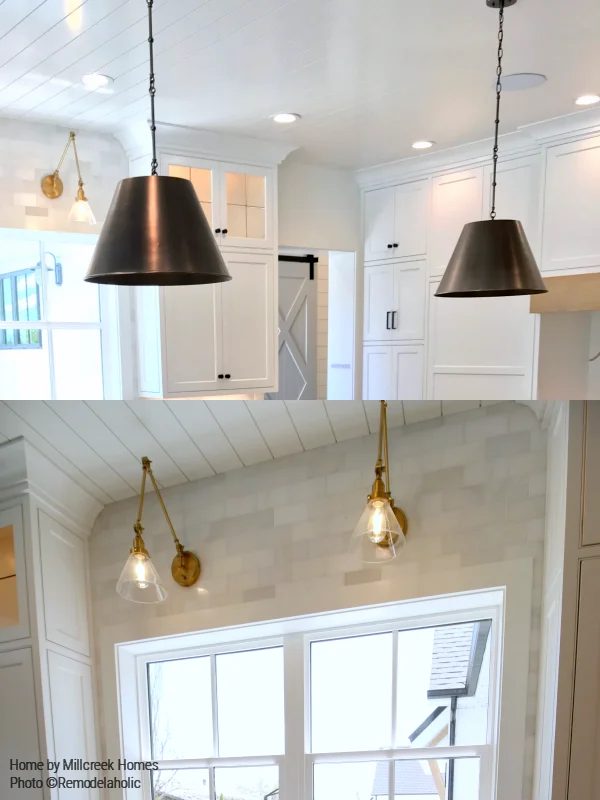Rustic Lighting In Modern Farmhouse Kitchen Millhaven Homes And Four Chairs Design 2018 Utah Valley Parade Of Homes Featured On Bekob