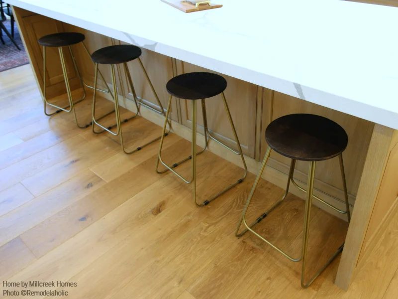 direct Modern Wood And Metal Barstools In Farmhouse Kitchen Millhaven Homes And Four Chairs Design 2018 Utah Valley Parade Of Homes Featured On Bekob