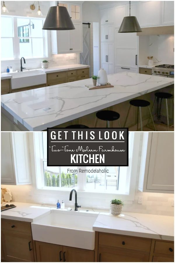 Two Tone Cabinets, Mixed Metals, And Rustic Beauty. Come Learn How To Create A Space Just Like This Modern Farmhouse Kitchen Featured On Bekob