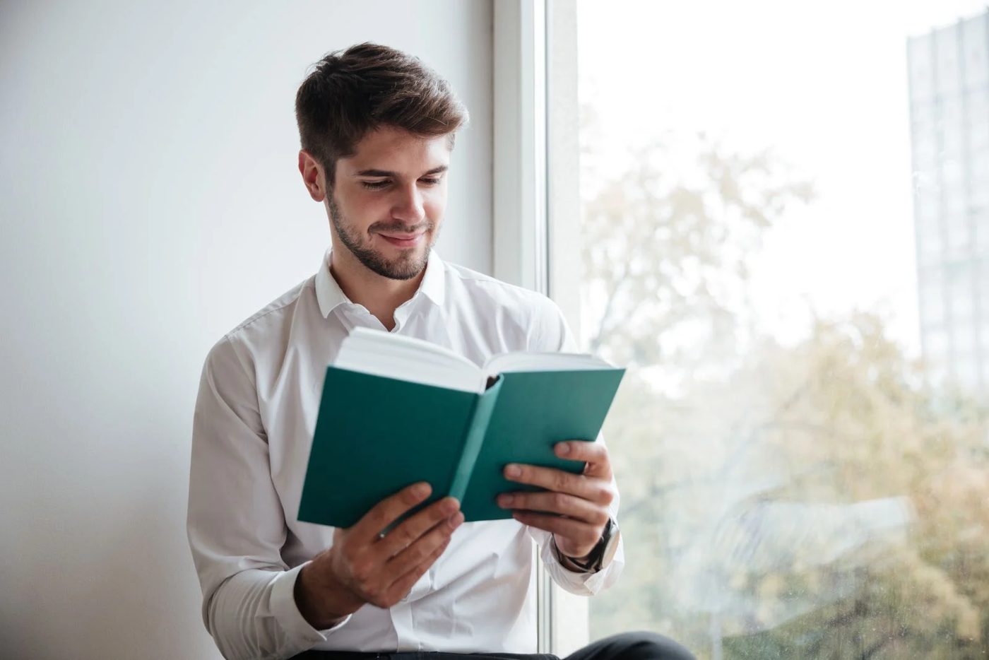 Man Learning Reading