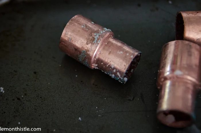 how to oxidize copper pipe to create patina, Lemon Thistle on Bekob