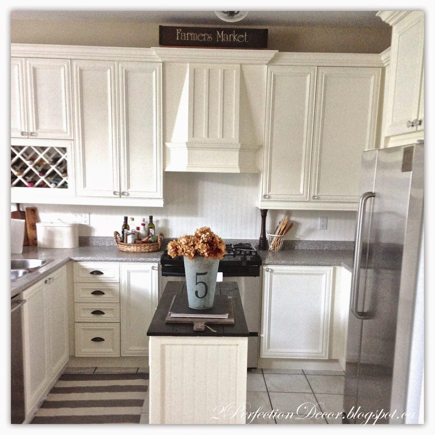 Beadboard kitchen island with plank wood top04 by 2Perfection Decor featured on @Bekob