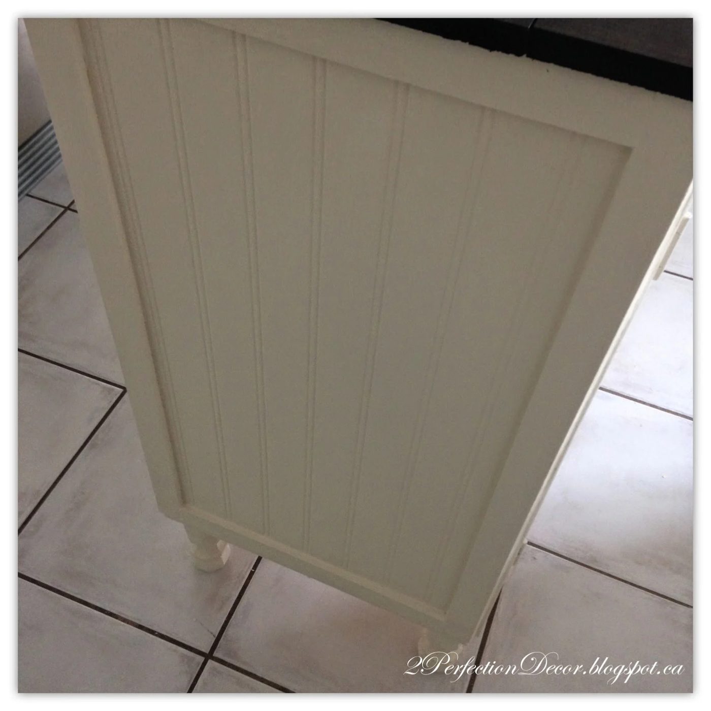 vivid beadboard kitchen island from a vintage desk by 2Perfection Decor featured on @Bekob