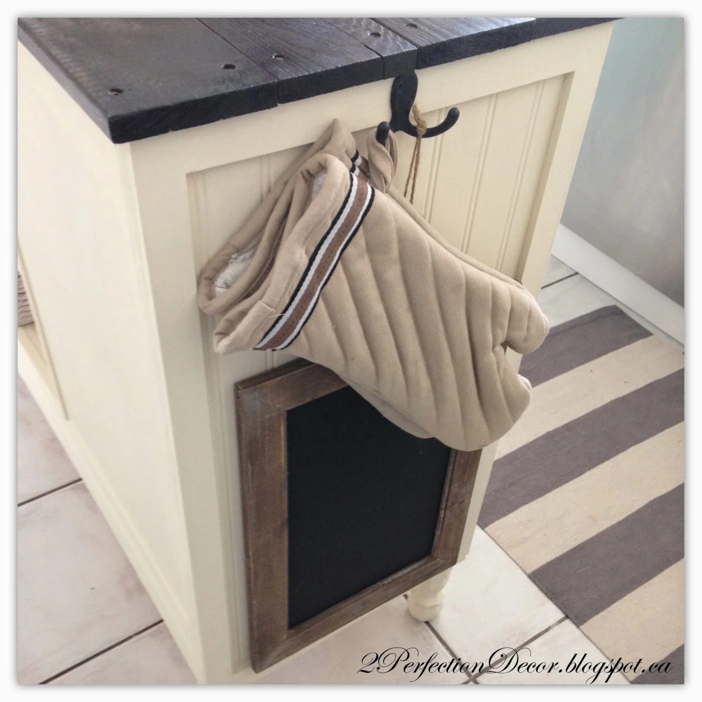 Beadboard kitchen island with plank wood top03 by 2Perfection Decor featured on @Bekob