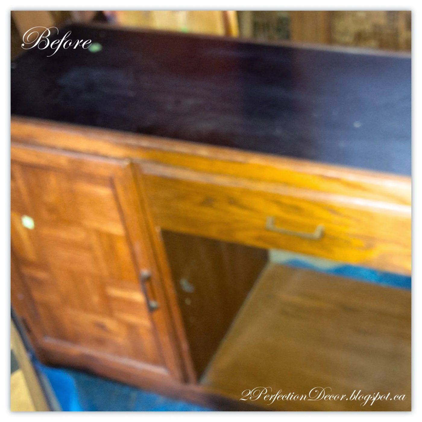 How to revamp this vintage desk into a kitchen island02 by 2Perfection Decor featured on @Bekob