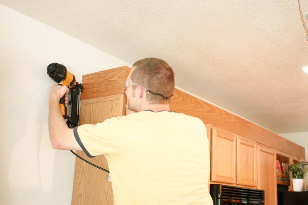 Upgrade Oak Kitchen Cabinets With Crown Moldings-8
