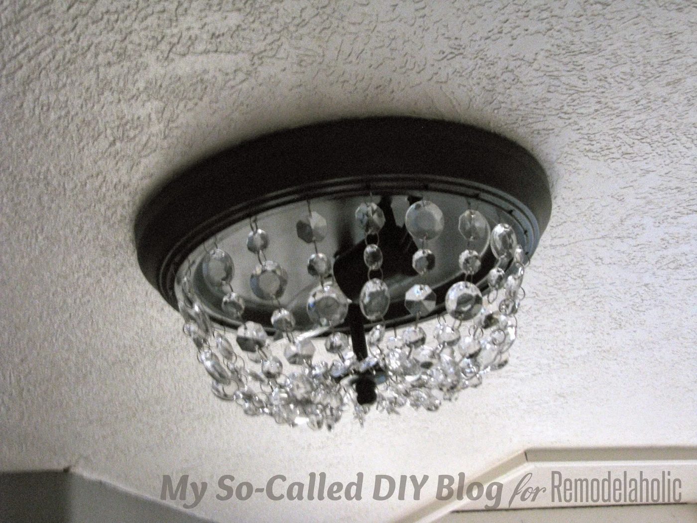 make a Pottery Barn knockoff Mia crystal strand flushmount light - My So-Called Handmade Blog on @Bekob