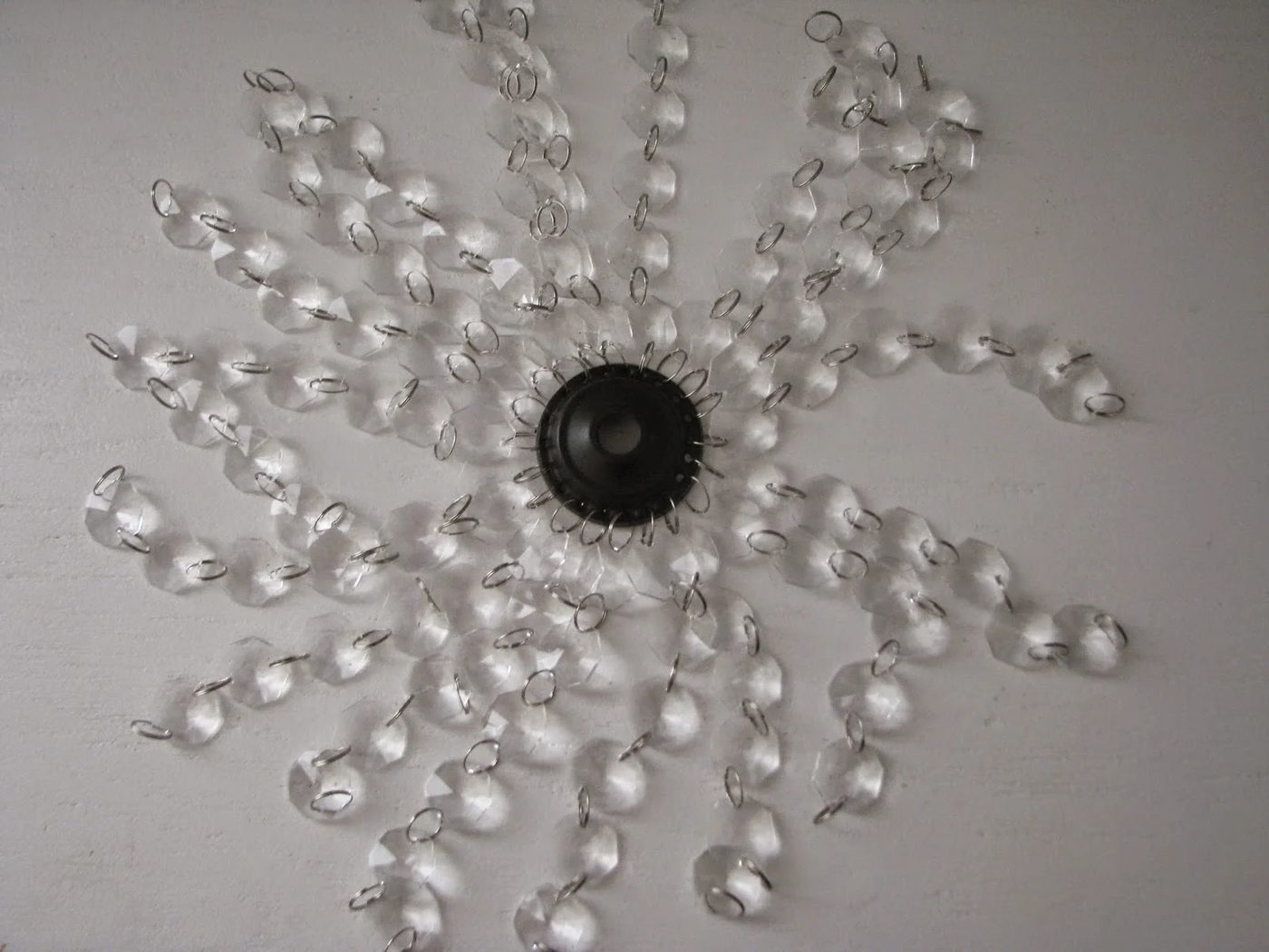 update a standard dome ceiling light to look like Pottery Barn Mia crystal flushmount, step 10 - My So-Called Handmade Blog on @Bekob