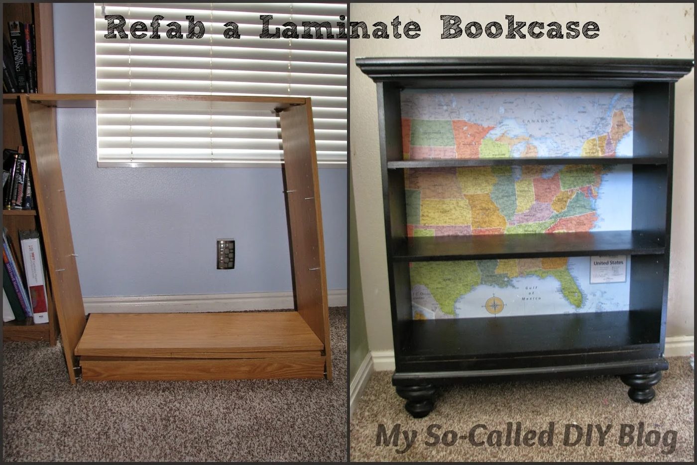 laminate bookcase update - My So-Called Handmade Blog on @Bekob