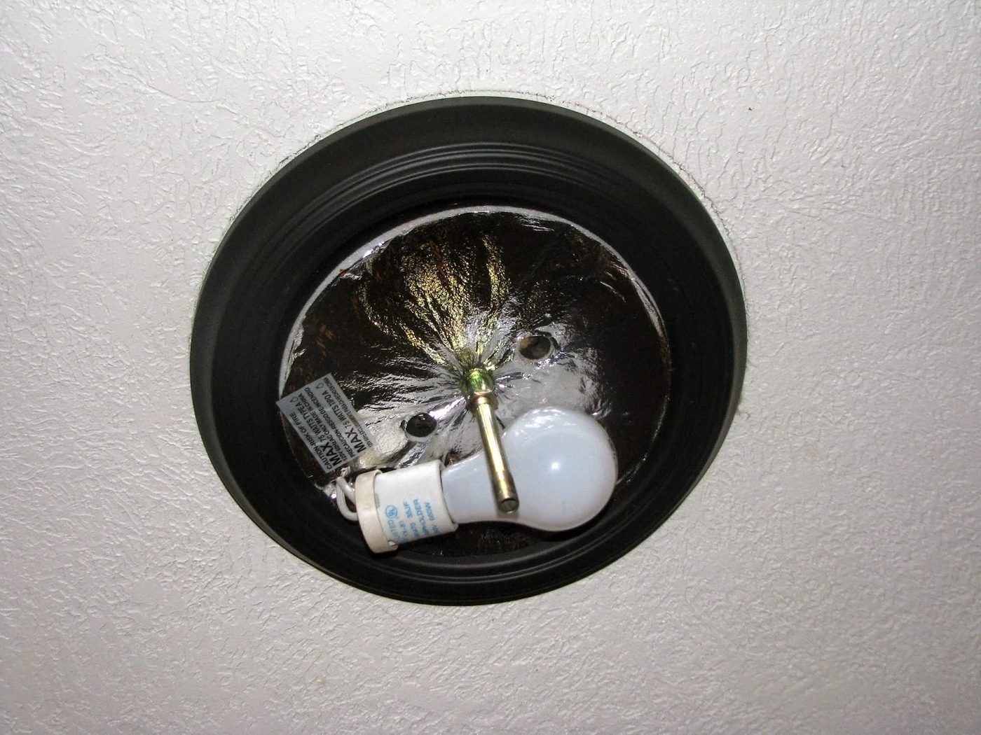 how to update a standard boob light to look like Pottery Barn Mia crystal flushmount - My So-Called Handmade Blog on @Bekob