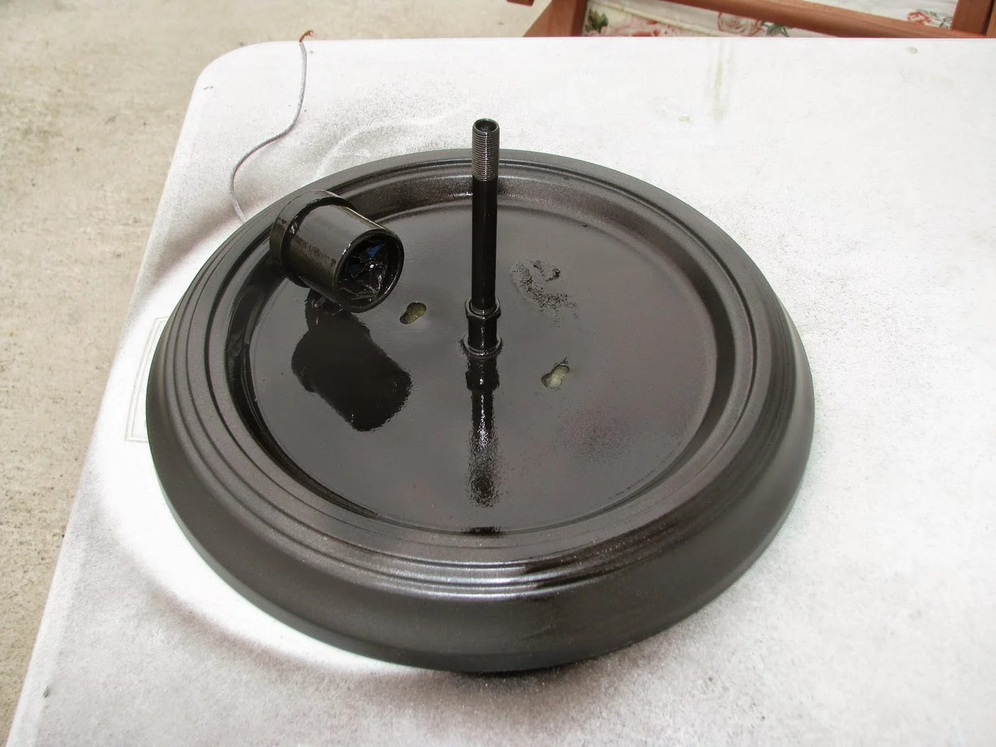 update a standard dome ceiling light to look like Pottery Barn Mia crystal flushmount, step 7- My So-Called Handmade Blog on @Bekob