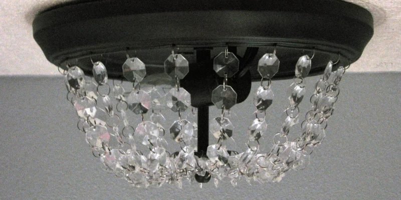 Update a Dome Ceiling Light with Faceted Crystals