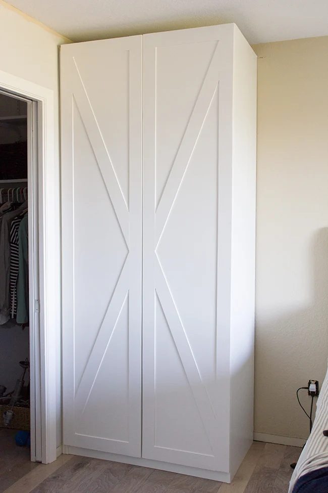barn door style IKEA pax wardrobe method - Jenna Sue Designs