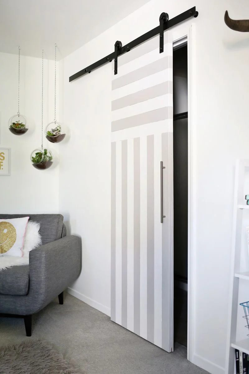 striped painted sliding door - A striking Mess