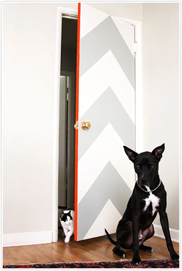 painted chevron door - Camille Styles