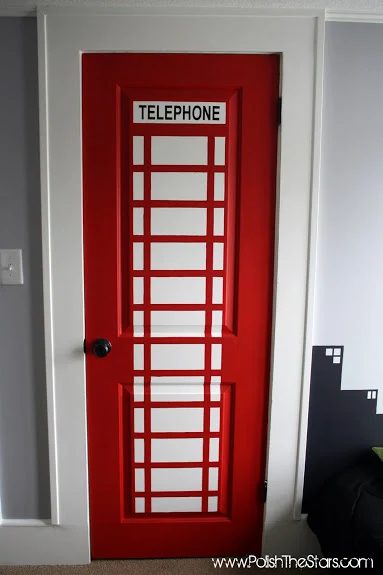 painted phonebooth closet door - Polish the Stars