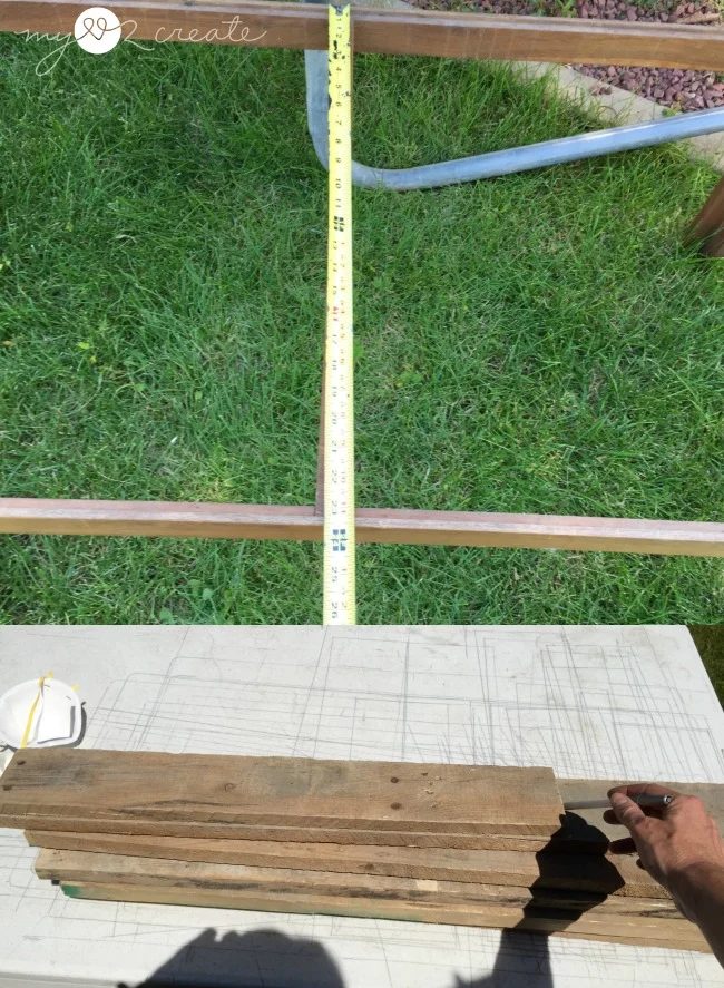 measuring table top for how long to cut pallet wood