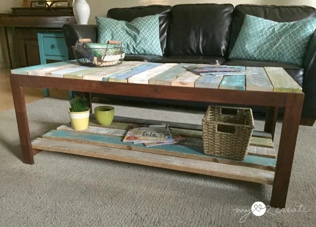glass top coffee table into pallet top table