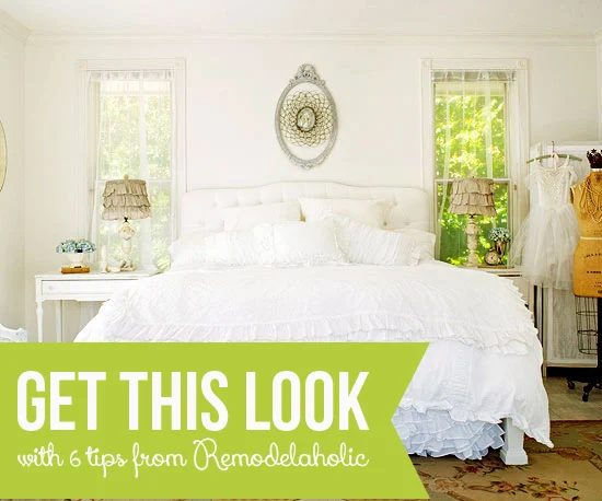 Get This Look - Tips for a Dreamy White Bedroom from Bekob.com #getthislook #bedroom #decorating