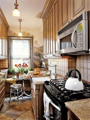 small kitchen wood cabinets, Country Living