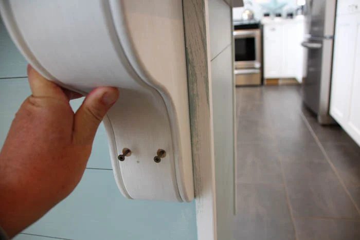 how to install corbels on a kitchen island breakfast bar and hide the screws, The Happy Housie on @Bekob