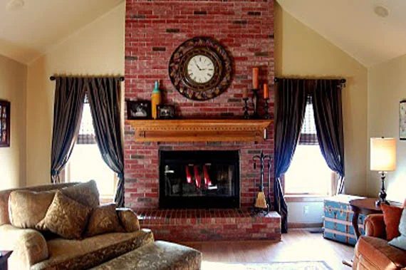 Update the Color of your Brick; Stained Brick Fireplace