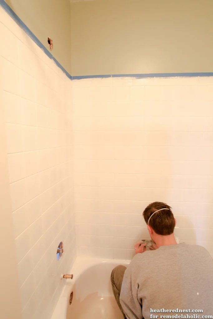 Handmade tub and tile reglazing project! Lighten and brighten your bath for about $50 in one weekend!