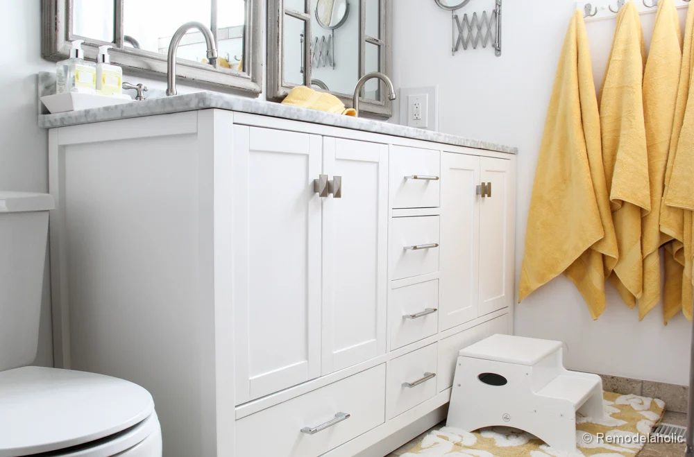 Refreshed Bathroom; Single Sink Vanity to Double Sink
