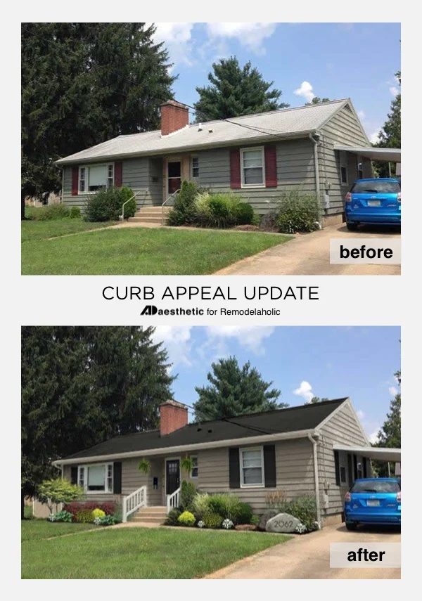 See how direct ranch-style home exterior updates make a basic home stand out with these options for updated ranch curb appeal in this virtual home makeover.