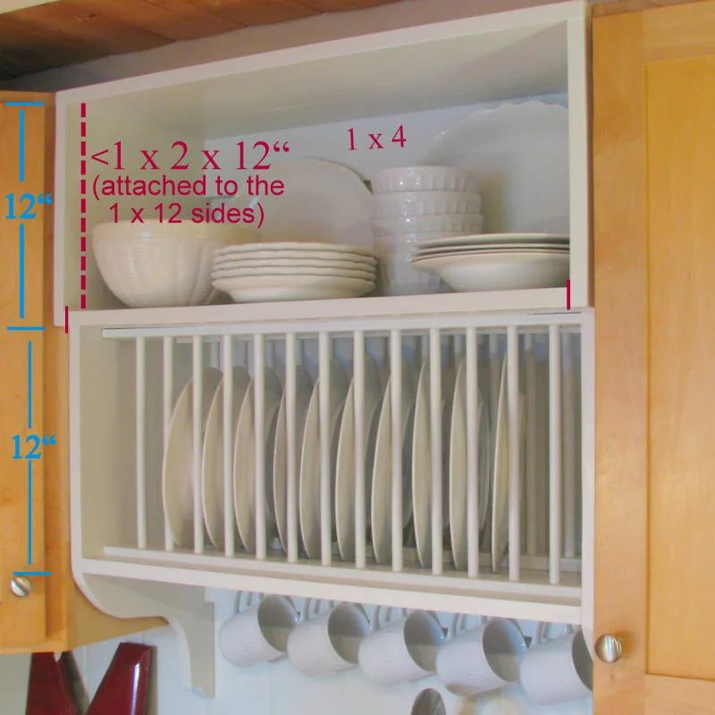 dimensions of plate rack cabinet handmade