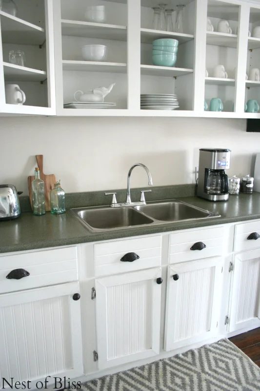 how to spray paint faux granite countertops, Nest of Bliss on Bekob