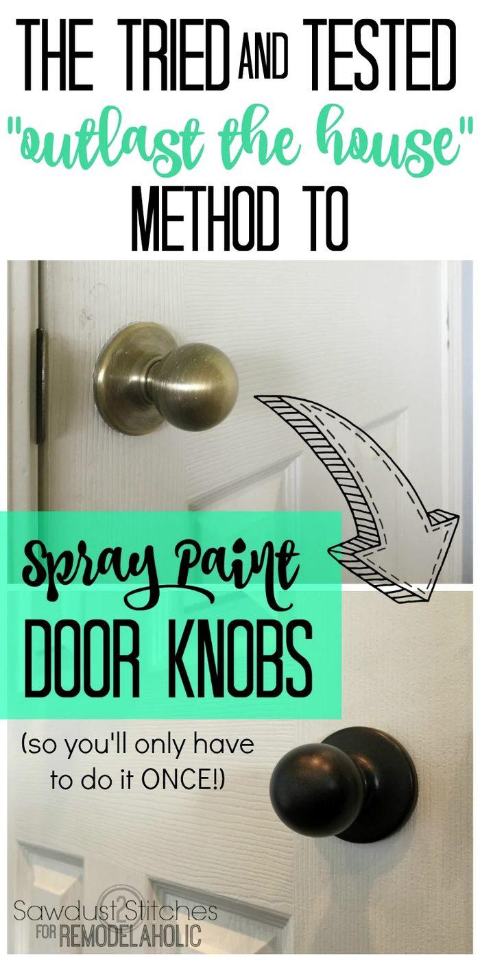 How to upgrade door knobs with spray paint -- the RIGHT way so you'll only have to do it ONCE! Get all the details (and why you shouldn't take shortcuts) from Sawdust2Stitches on M