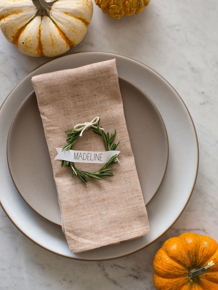 rosemary wreath place cards