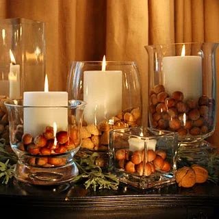 nuts in vases