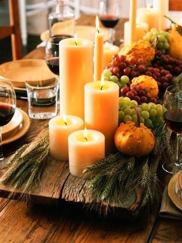 grapes and gourds centerpiece