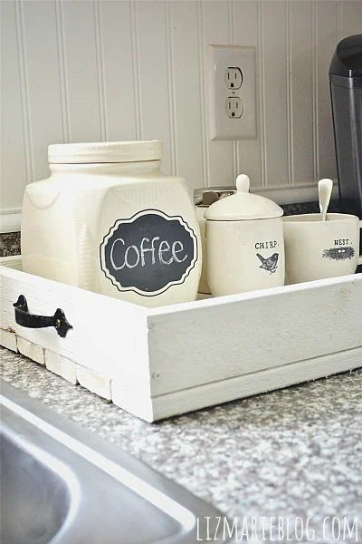 countertop tray for coffee or other ktichen items Liz Marie Blog