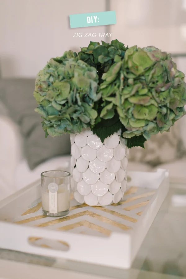 gold leaf tray handmade Style Me Pretty