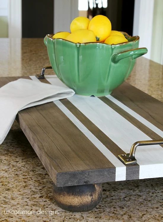 straightforward handmade grain sack wood serving tray Uncommon Designs