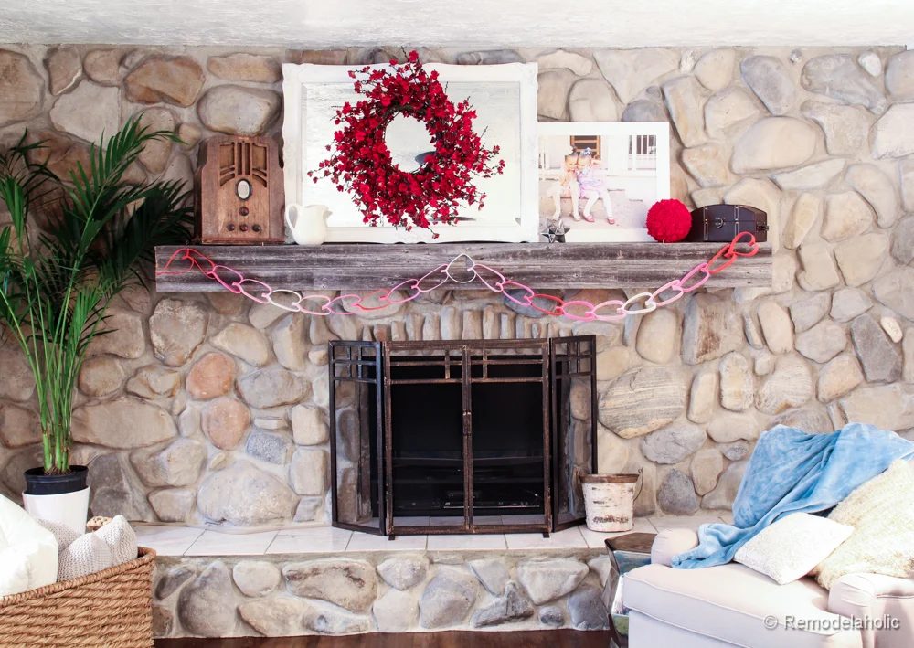 Valentines Mantel and A Weird Use for a Fireplace…