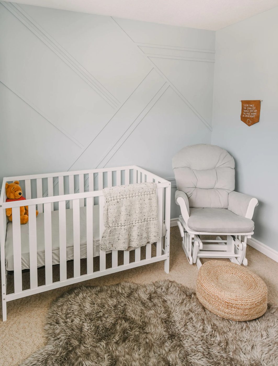 Best Blue Paint Colors Light Blue Gray Boys Room Geometric Wall Behr Urban Raincoat, Lemon Thistle