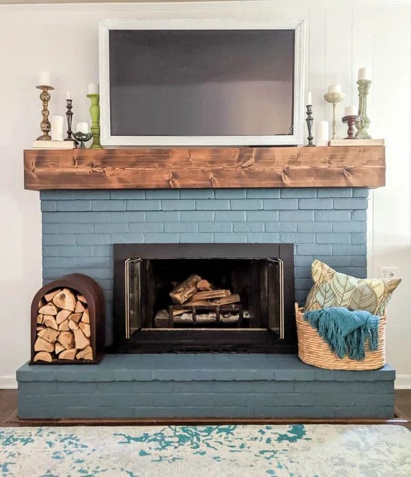 Best Blue Paint Colors Blue Gray Painted Brick Fireplace In SW Blue Mystery Lovely Etc