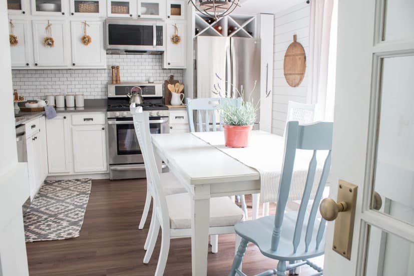 Best Blue Paint Colors Light Blue Painted Chairs BM Waters Edge, The Honeycomb Home