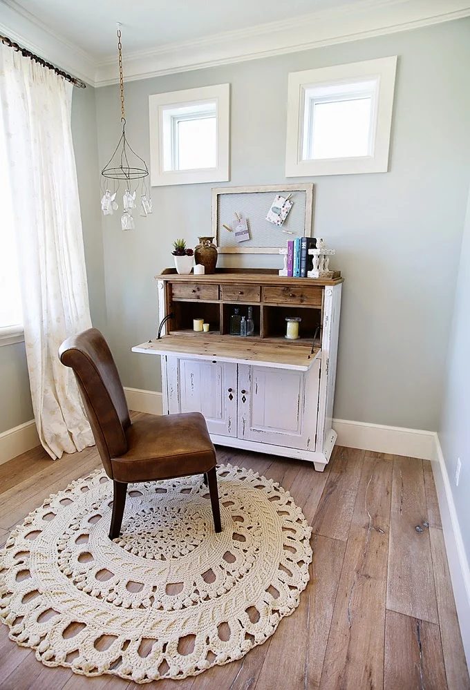 Wall color is Silver Strand from Sherwin Williams. Color Spotlight on Bekob